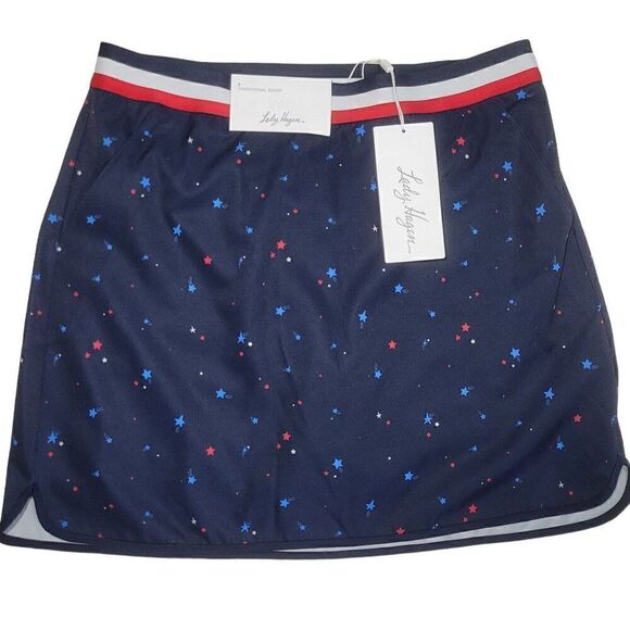 Lady Hagen Golf Skort Womens Size Small UPF 50 Stars Patriotic Pull On Skirt NEW - Picture 1 of 13